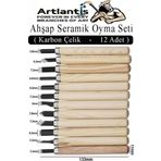 Ahşap Seramik Oyma Seti 12 Li 1 Paket İskarpela Seti Paslanmaz Çelik Bıçaklı Ağaç Oyma Heykel Hobi Kretuar Gravür