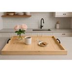 Ahşap Servis Sunum Tepsisi Ham Renk - 60X60 Cm