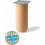 Ahşap Silindir Ayak 15 Cm Aparat Dahil Mobilya Koltuk Kanepe Sehpa Masa Ayağı Ayakları