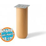 Ahşap Silindir Ayak 18 Cm Aparat Dahil Mobilya Koltuk Kanepe Sehpa Masa Ayağı Ayakları