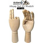 Ahşap Sol El Modeli 30 cm 1 Adet Sol El Maketi Erkek Ahşap Manken Sol El Parmak Model Hareketli Esnek Eskiz Çizim Boyama