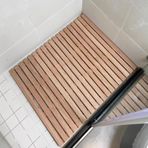 Ahşap Spa Banyo Paspası Kaymaz Su ve Soğuk Yalıtım Ördek Tahtası Sauna Jakuzi Havuz için Dikdörtgen Bambu Duş Paspası Özelleştirilebilir Boyut (70 x 120 cm)