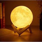 Ahşap Standlı Ay Gece Lambası 12Cm