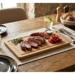 Ahşap steak tahta, Dikdörtgen, Oluklu Yüzey, Servis Tahtası, Et ve Şarküteri için 30x40 cm