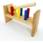 Ahşap Tak Çak Bebek Oyunu, Kahverengi, Eğlenceli ve Güvenli Bebek Oyunu - Seçenek 1 - Ahşap - Ceviz