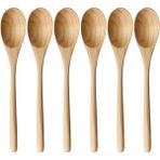 Ahşap Tatlı Kaşığı Seti, 17 Cm, 6 Adet - Verniksiz El Yapımı Tahta Kaşık, Tatlı ve Bahara