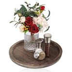 Ahşap Tepsi Yuvarlak, 28,5 cm Ahşap Tabak Yuvarlak Dekoratif Tepsi Vintage Mum Tepsisi Tepsi Ahşap Mumlar için Tealight Masa Dekorasyonu