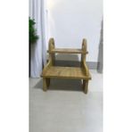 Ahşap Teslim Basamak Tabure Merdiven Tabure 2 Basamaklı Mdf - Kahverengi