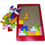 Ahşap Tetris Blok Eğitici Zeka Geliştirici Oyun Seti - Seçenek 1 - Açık Gri