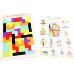 Ahşap Tetris Blokları, Eğlenceli ve Şık Oyun Seti, Beyaz Renk - Seçenek 1 - 1BW-Beyaz