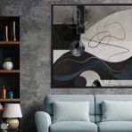 Ahşap Traverten Dokulu Soyut Resım Tablo, 60X90, 15