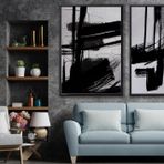 Ahşap Traverten Dokulu Soyut Resım Tablo, 60X90, 19 2'Li
