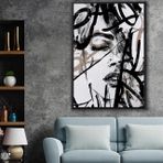Ahşap Traverten Dokulu Soyut Resım Tablo, 60X90, 5