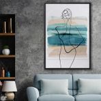 Ahşap Traverten Dokulu Soyut Resım Tablo, 60X90, 8