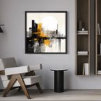 Ahşap Traverten Dokulu Soyut Tablo, Black Cıty
