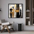 Ahşap Traverten Dokulu Soyut Tablo, Black Dark Woman