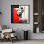 Ahşap Traverten Dokulu Soyut Tablo, Black Epıc