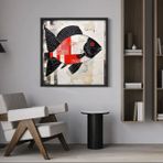 Ahşap Traverten Dokulu Soyut Tablo, Black Fısher