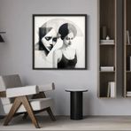 Ahşap Traverten Dokulu Soyut Tablo, Black Melancholy