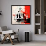 Ahşap Traverten Dokulu Soyut Tablo, Black Yach