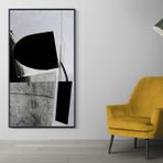 Ahşap Traverten Kaplanmış Dokulu, Soyut Kutu Tablo, 67X123