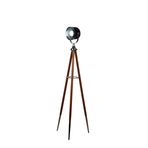 Ahşap Tripod Ayaklı Vintage Dekoratif Lamba, SİYAH(Ayaklar ceviz)