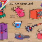 Ahşap Tutmalı Mutfak Gereçleri Eğitici Oyuncak