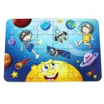 Ahşap Uzay Puzzle - Bebekleri İçin Puzzle - Ahşap Yapboz Oyuncak - Oyuncak Yap-boz - 24 Parça Puzzle