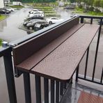 Ahşap ve Alüminyum Alaşımlı Balkon Korkuluk Masası Su Geçirmez Asılı Veranda Bar Masası 60x27cm (23x10in) Güçlü Yük Taşıyan Yüksek Sıcaklığa Dayanıklı Dış Mekan Mobilyaları