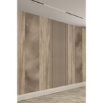 Ahşap ve Mermer Çıtalı Modern Panel Tek Parça Tekstil Duvar Kağıdı, 300 x 260