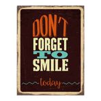 Ahşap Vintage Tablo " Dont Forget to Smile Today" Mdf 25x35cm