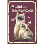 Ahşap Vintage Tablo " Mutluluk Daima Yakınımızdadır" Ahşap Mdf 25x35cm