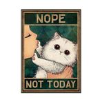 Ahşap Vintage Tablo " Nope Not Today" Ahşap Mdf 25x35cm
