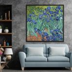 Ahşap Yağlı Boya Dokulu Tablo İrisler Vıncent Van Gogh