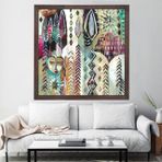 Ahşap Yağlı Boya Dokulu Tablo, Kızıl Hüzün, 80X80