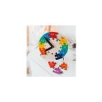 Ahşap Yap Boz Oyuncak Saat Puzzle