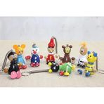 Ahşap Yaylı Zıp Zıp Anahtarlık, Renkli Figürler, 8 Cm, Çocuklar için Eğlenceli Koleksiyon