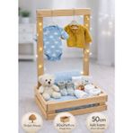 Ahşap Yenidoğan Bebek Hediye Sepeti – İsimli Tasarım - Baby Shower kasa1