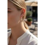 Ahşap Yıldız Şeklinde Düğme Model Sallantılı Küpe