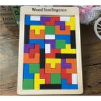 Ahşap Zeka Oyunu Tetris Tangram | Wood Intelligence Akıl ve Düşünme Oyunu |eğitici Oyuncak - Çok Renkli