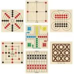 Ahşap Zeka Strateji Oyun Seti 7 Li, Kızma Birader+Dama+3 Taş+9 Taş+Bihar+Surakarta Tic-Tac-Toe Eticset247