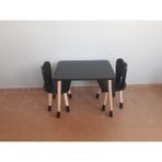 Ahsel Ahşap Montessori Tavşan Masa Sandalye, Montessori Çocuk Odası Mobilyası, Hediye - Siyah