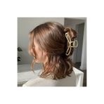 Ahsen Shine Gold Metal Mandal Toka – Şık Minimal Saç Tokası Büyük Boy Klips Toka Günlük & Özel Gün
