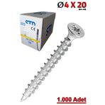 Ahtapot STD Sunta Vidası 4X20 (1.000 Adet)