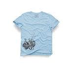 Ahtapot Tasarım Tişört – Deniz Temalı Unisex%100 Pamuk Açık Mavi Regular Bisiklet Yaka T-shirt, Açık Mavi, M