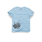 Ahtapot Tasarım Tişört – Deniz Temalı Unisex%100 Pamuk Açık Mavi Regular Bisiklet Yaka T-shirt, Açık Mavi, XL