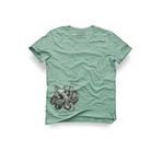 Ahtapot Tasarım Tişört – Deniz Temalı Unisex%100 Pamuk Açık Yeşil Regular Bisiklet Yaka T-shirt, Açık Yeşil, S
