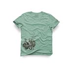 Ahtapot Tasarım Tişört – Deniz Temalı Unisex%100 Pamuk Açık Yeşil Regular Bisiklet Yaka T-shirt, Açık Yeşil, XL