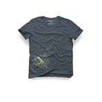 Ahtapot Tasarım Tişört – Deniz Temalı Unisex%100 Pamuk Antrasit Gri Regular Bisiklet Yaka T-shirt, Antrasit, M