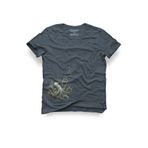 Ahtapot Tasarım Tişört – Deniz Temalı Unisex%100 Pamuk Antrasit Gri Regular Bisiklet Yaka T-shirt, Antrasit, XL